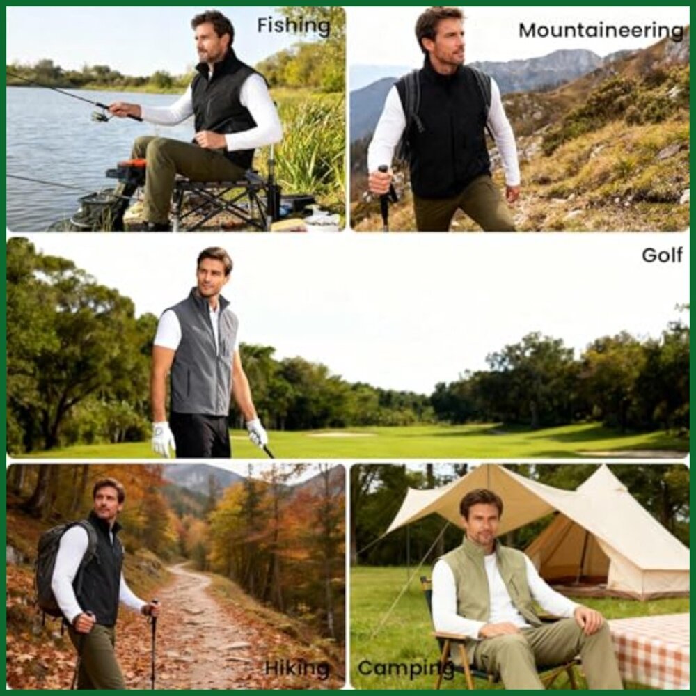 Windproof Lightweight Softshell Vest with Zip-Up … - image 6